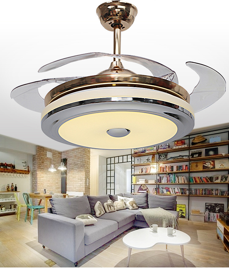 隱形led遙控風(fēng)扇燈簡約大氣吊扇燈客廳臥室餐廳電風(fēng)扇燈